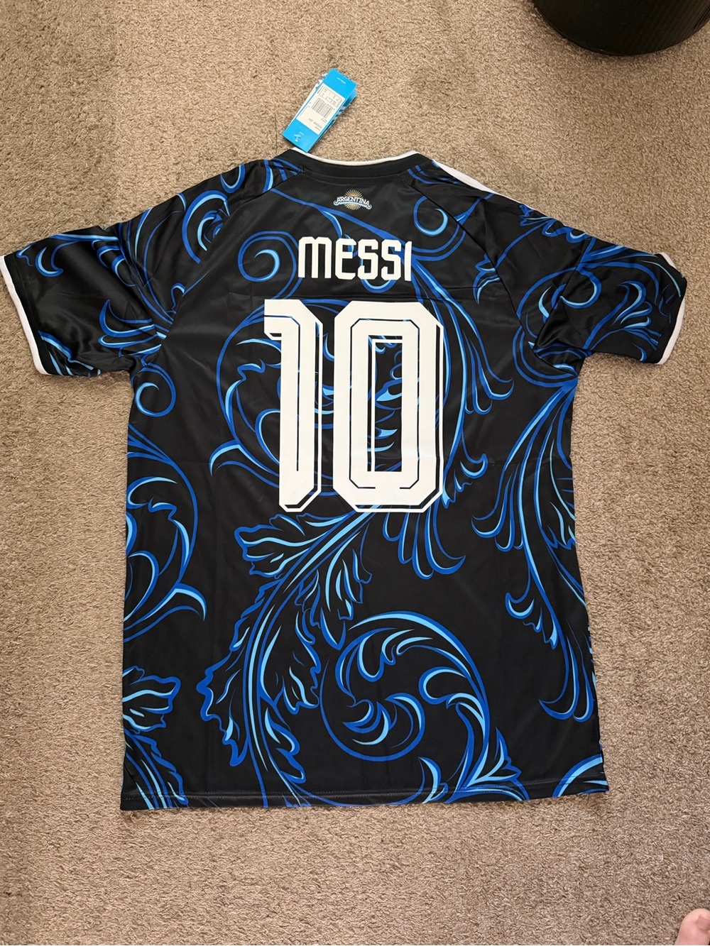 *NWT Adidas Argentina Messi #10 Black & Blue Soccer Jersey - Picture 4 of 5